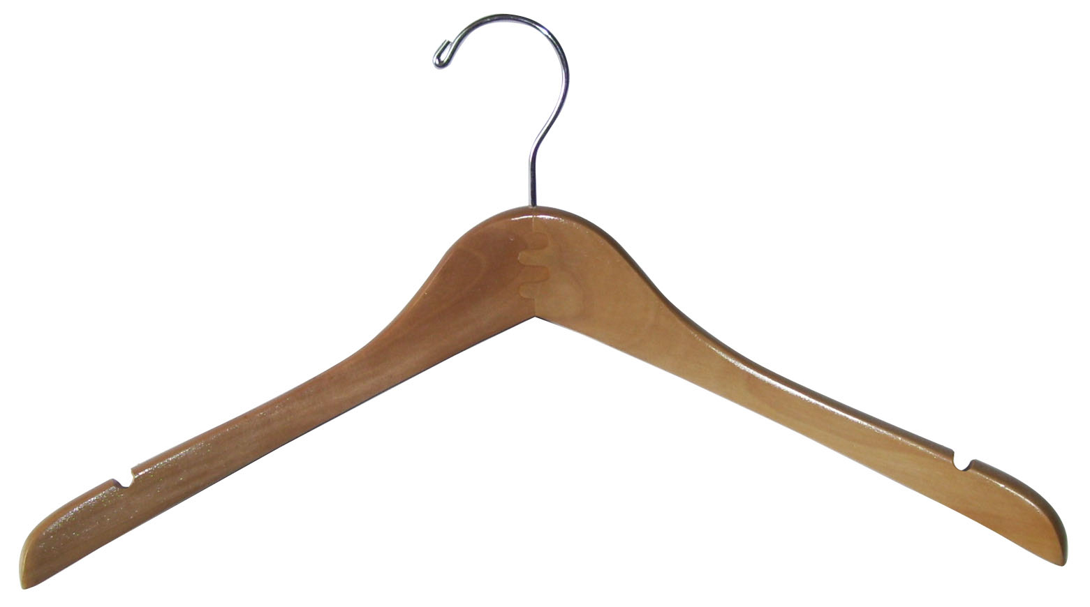 17" Contoured Flat Wooden Hanger - Image 3