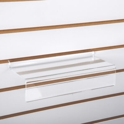 Injection Molded Styrene Shoe Shelf w/ 1"H Sign Slot for Slatwall