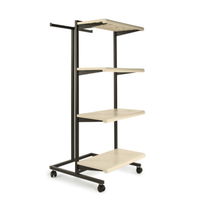 Frame w/ 4-24" Shelves and 1 T-Stand; 1" Square Tubing