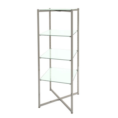 52"H Folding Glass Towers with 4 Shelves