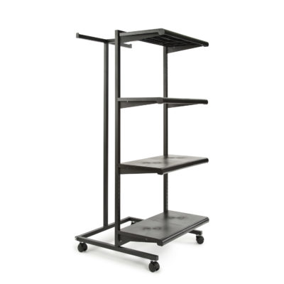 Frame w/ 4-24" Shelves and 1 T-Stand; 1" Square Tubing
