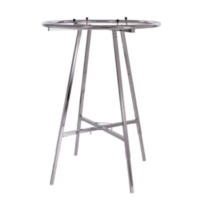 36'' DIAMETER ROUND FOLDING RACK WITH ROUND TUBING RAIL- CHROME