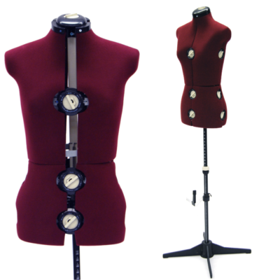 12-Dial Fabric-Backed Fully Adjustable Dress Form - Waist Size: 25.5'' to 32''