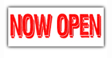 19'' x 50'', Now Open Indoor Banner Sign