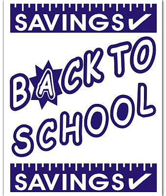 22" x 28", Back to School Savings Display Card