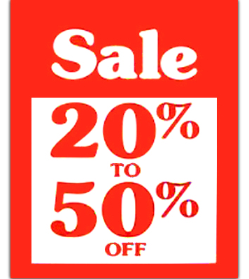 22" x 28", Sale 20% to 50% OFF Display Card