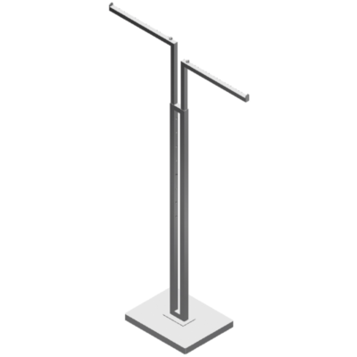 2-Way Garment Rack – 2 Straight Arms – Square Tubing