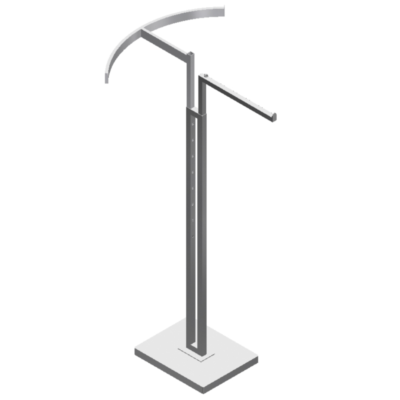 2-Way Garment Rack – 1 Bow Arm and 1 Straight Arm, Square Tubing