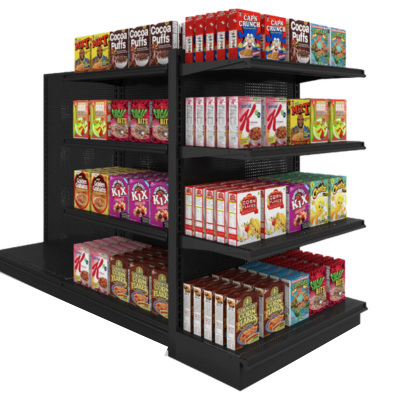 End Cap Gondola Shelving, Black