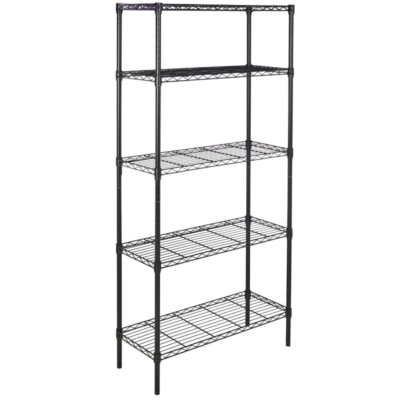 24''D x 48''W x 74''H, 5 Wire Shelving Set-Black