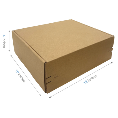 12" x 10" x 4" - Durable Kraft Literature Corrugated Paper Mailer Boxes with Self-Seal Tape  - Pack of 40