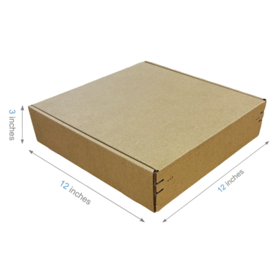 12" x 12" x 3" - Durable Kraft Literature Corrugated Paper Mailer Boxes with Self-Seal Tape  - Pack of 40