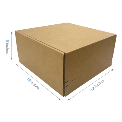 12" x 12" x 6" - Durable Kraft Literature Corrugated Paper Mailer Boxes with Self-Seal Tape  - Pack of 40