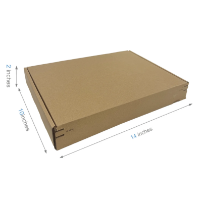 14" x 10" x 2" - Durable Kraft Literature Corrugated Paper Mailer Boxes with Self-Seal Tape  - Pack of 40