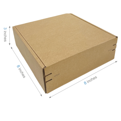 8" x 8" x 3" - Durable Kraft Literature Corrugated Paper Mailer Boxes with Self-Seal Tape  - Pack of 40