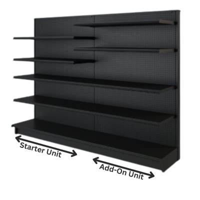 48'' Wide x 48''H, Add-On Unit for Single-Sided Gondola, Black