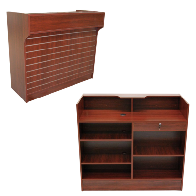 Reception/Ledgetop Counter, with Slatwall Feature on the Front, Cherry