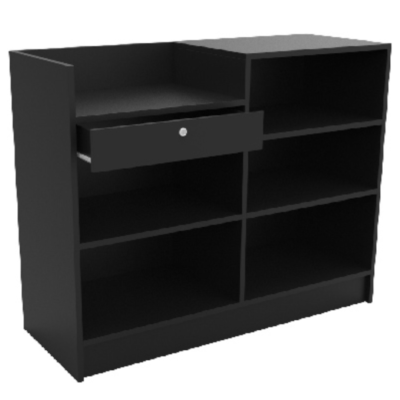 Cash Wrap Counter with Register, Black