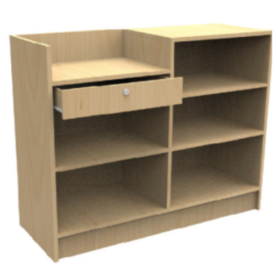 Cash Wrap Counter with Register, Maple