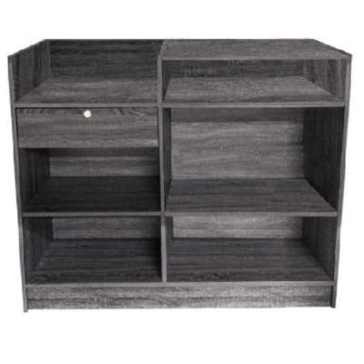 Cash Wrap Counter with Register, Rustic Grey