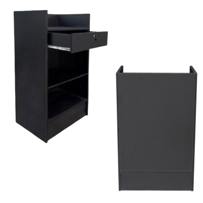 2FT Cash Register Stand with Lock & Key, Black