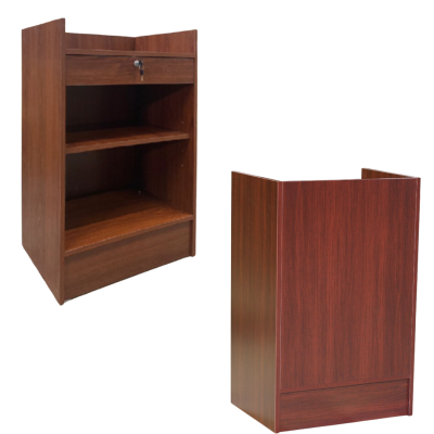 2FT Cash Register Stand with Lock & Key, Cherry