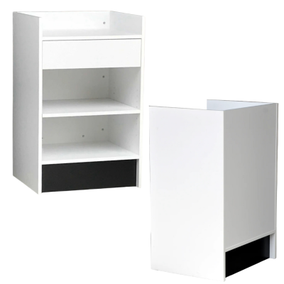 Economical 2FT Cash Register Stand, White (20''Deep)