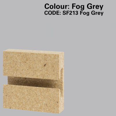 Melamine Slatwall Panel - 4' x 8' Horizontal, Wall Mounted, WITHOUT Aluminum Inserts - Fog Grey