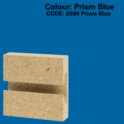 Melamine Slatwall Panel - 4' x 8' Horizontal, Wall Mounted, WITHOUT Aluminum Inserts - Prism Blue