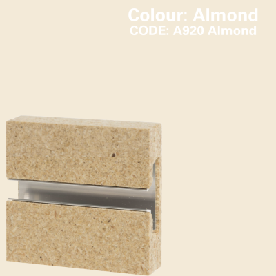 Melamine Slatwall Panel - 4' x 8' Horizontal, Wall Mounted, WITH Aluminum Inserts - Almond