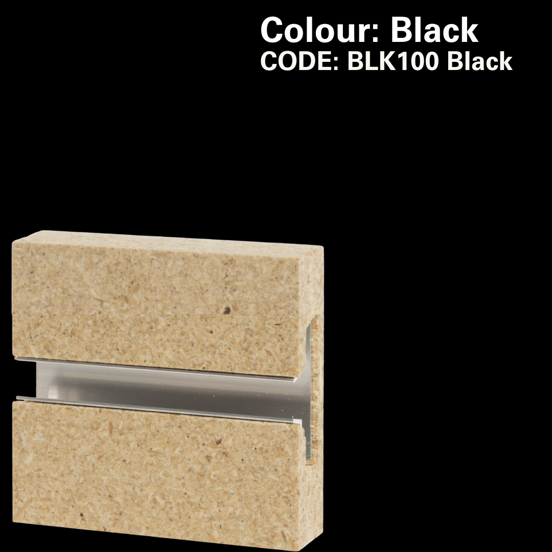 Melamine Slatwall Panel - 4' x 8' Horizontal, Wall Mounted, WITH Aluminum Inserts - Black