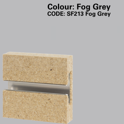 Melamine Slatwall Panel - 4' x 8' Horizontal, Wall Mounted, WITH Aluminum Inserts - Fog Grey