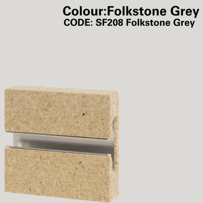 Melamine Slatwall Panel - 4' x 8' Horizontal, Wall Mounted, WITH Aluminum Inserts - Folkstone Grey