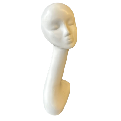 Women’s Long Neck Mannequin Head Display – White Plastic Jewellery & Scarf Retail Neck Form