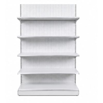 Freestanding Gondola Shelving Unit – White – New – 5 Shelves